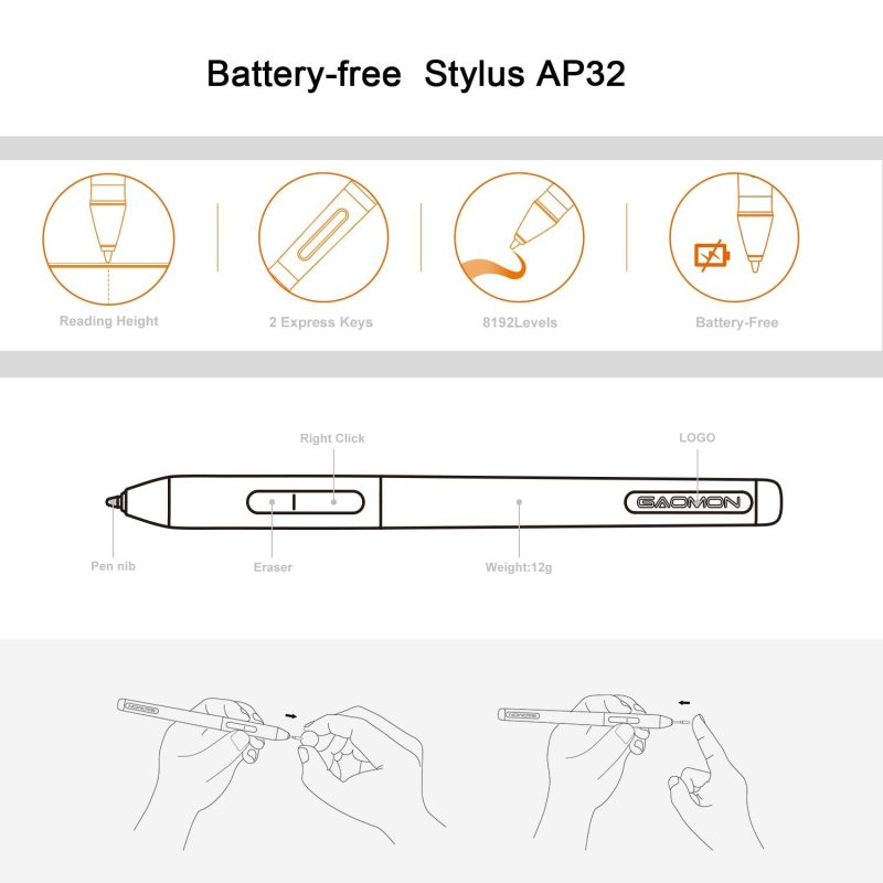 4GAOMONAP32DigitalPenbatteryfree